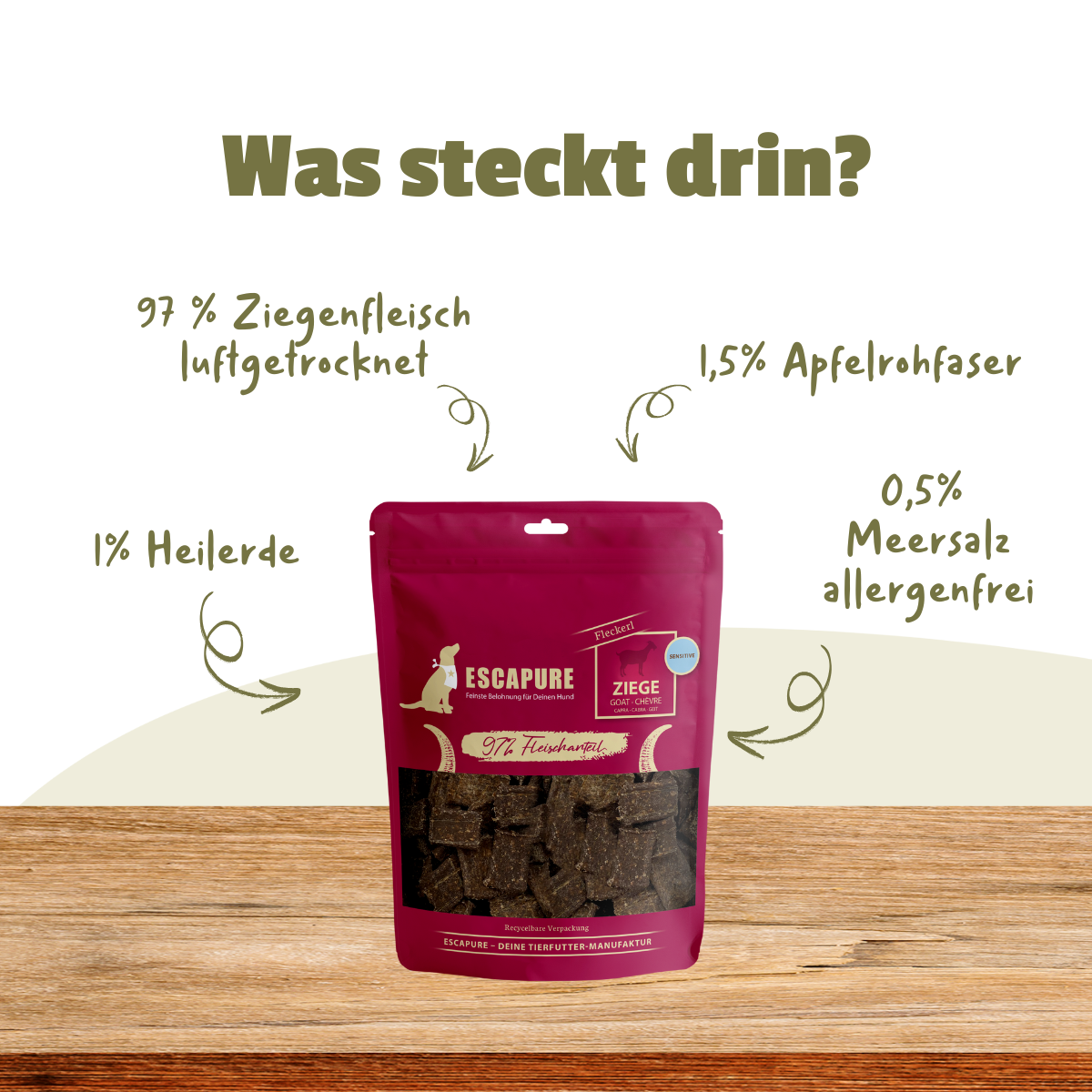Ziegen Snack mit Heilerde